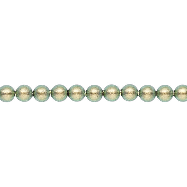 Pearl 500pk iridescent green, Crystal Passions® 4mm round 5810 image number 0