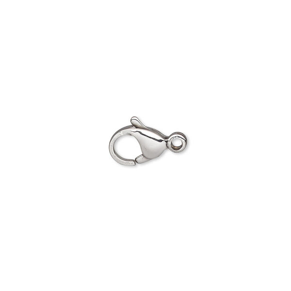 Clasp, lobster claw, stainless steel, 9x6mm. Sold per pkg of 10. image number 0