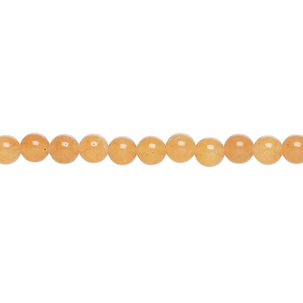 Peach aventurine 1pkg1, round bead 15 inch 4-5mm image number 0