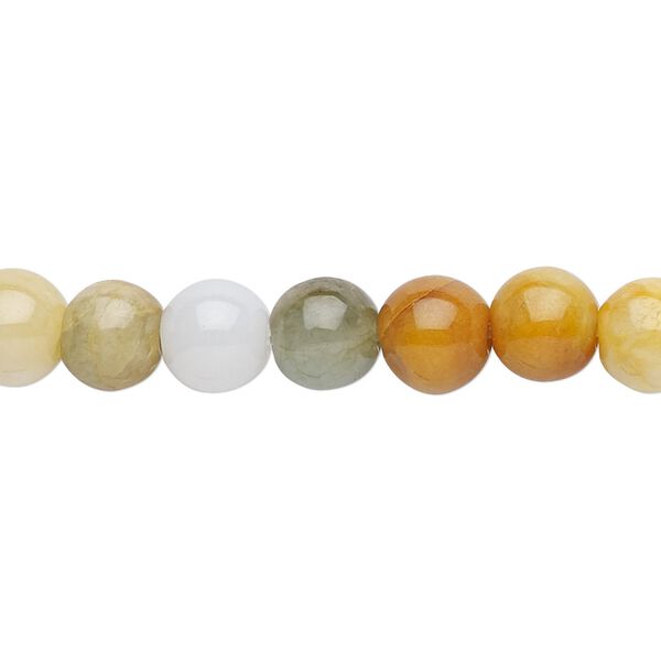 Jadeite 1pkg1, round bead 15.5-16 inch 8mm image number 0