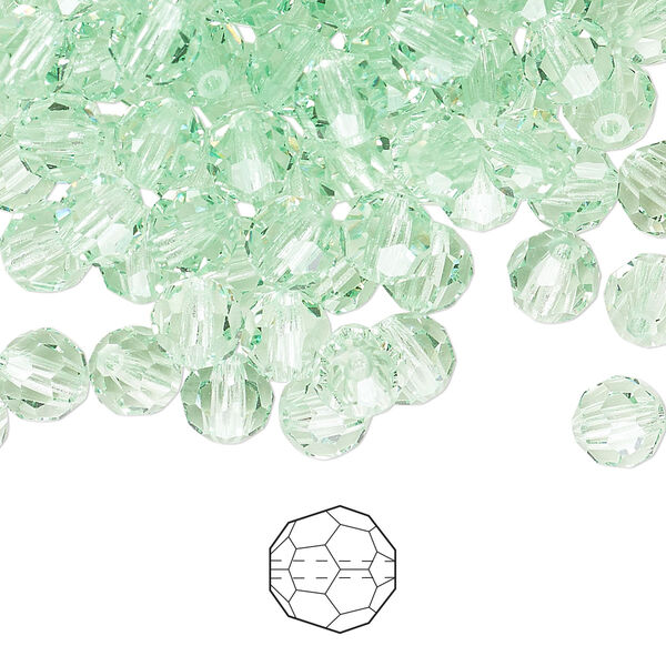 Bead 288pk chrysolite, Preciosa Czech crystal 6mm round image number 0