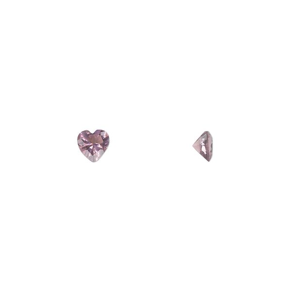 Gem, cubic zirconia, alexandrite purple, 4mm faceted heart, Mohs hardness 8-1/2. Sold per pkg of 5. image number 0
