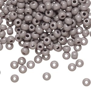 Seed bead, Preciosa Ornela Czech glass, pkg/50g, #6 rocaille, opaque grey, (43020).
