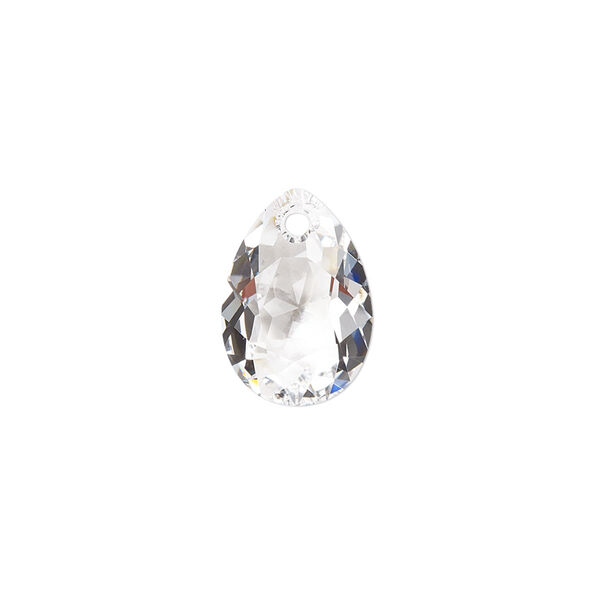 Drop 2pk crystal, Crystal Passions® 16x11mm pendant pear cut 6433 image number 0