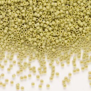 Seed bead, Delica®, glass, pkg/7.5g, #11 round, opaque matte glazed spring green (DB-2290).