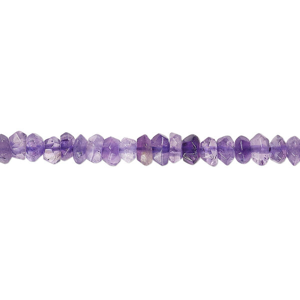 Amethyst 1pkg1, hand-cut faceted rondelle bead C+ grade, 13 inch 3x1mm-5x3mm image number 0