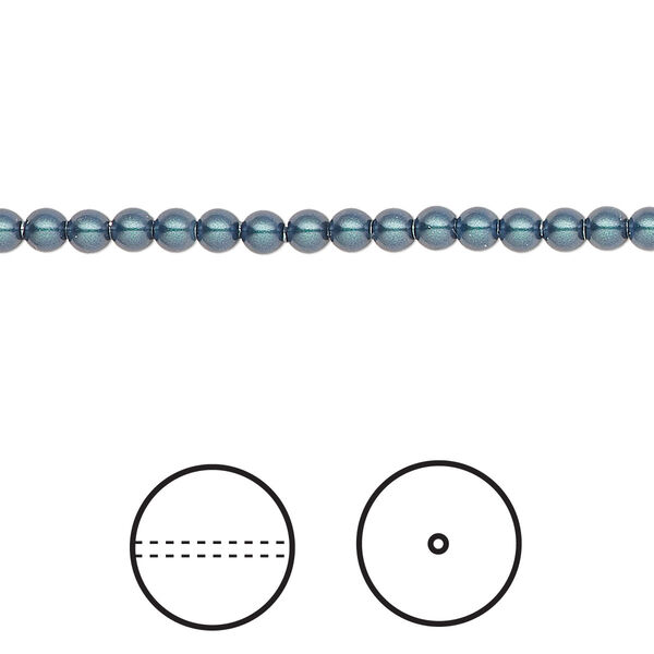 Pearl 100pk iridescent Tahitian look, Crystal Passions® 3mm round 5810 image number 0