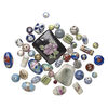 Bead mix, porcelain, mixed colors, 7mm-51x42mm hand-painted mixed shapes with decal. Sold per 1/4 pound pkg, approximately 25-70 beads. image number 3