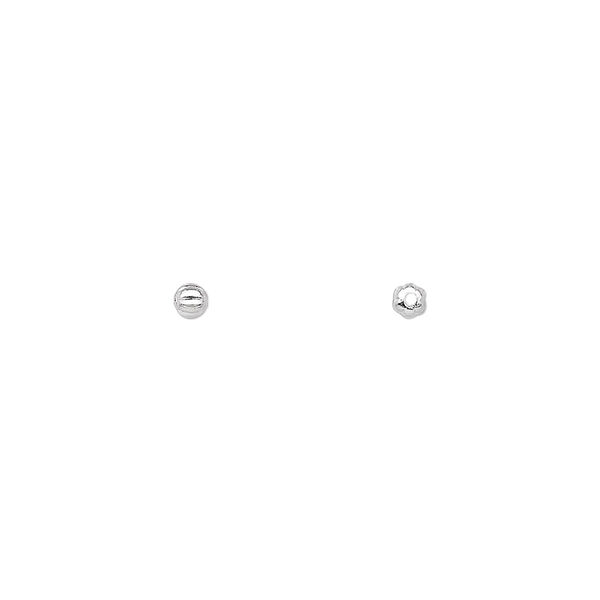 Bead, silver-plated brass, 2.5mm corrugated round. Sold per pkg of 1,000. image number 0