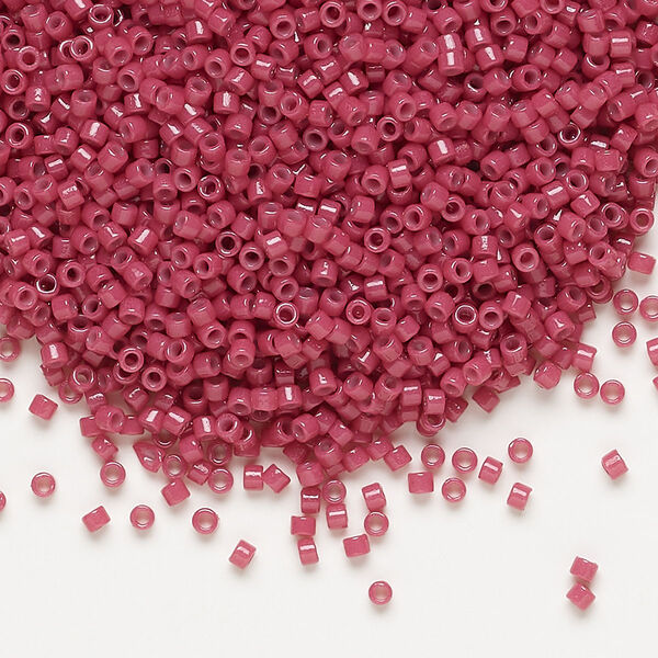 Seed bead, Delica®, glass, pkg/250g, #11 round, Duracoat® opaque outside dyed cherry blossom (DB-2353). image number 0