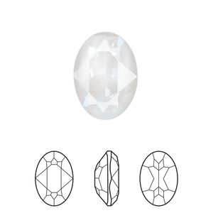 Fancy stone 48pk crystal electric white ignite LacquerPRO, Swarovski® 18x13mm oval 4120