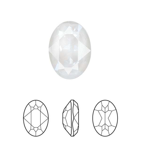 Fancy stone 48pk crystal electric white ignite LacquerPRO, Swarovski® 18x13mm oval 4120 image number 0