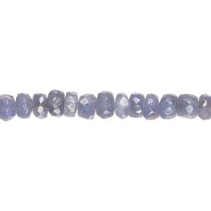 Tanzanite 1pkg1, faceted hand-cut rondelle bead 14 inch 5x2mm-7x4mm