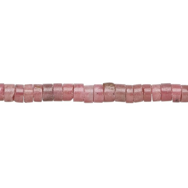 Bead, rhodonite (natural), 4x2mm heishi, B grade, Mohs hardness 5-1/2 to 6-1/2. Sold per 15-1/2" to 16" strand. image number 0