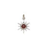 Garnet / sterling silver 1pkg1, antiqued open star drop natural 12x12mm image number 1