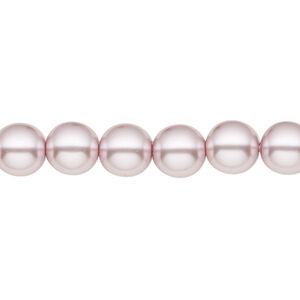 Bead, Czech pearl-coated glass druk, opaque light mauve, 8mm round. Sold per 15-1/2" to 16" strand.
