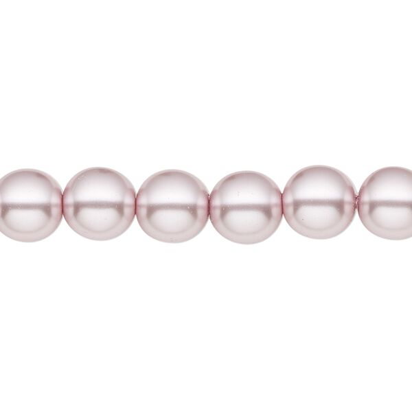 Bead, Czech pearl-coated glass druk, opaque light mauve, 8mm round. Sold per 15-1/2" to 16" strand. image number 0