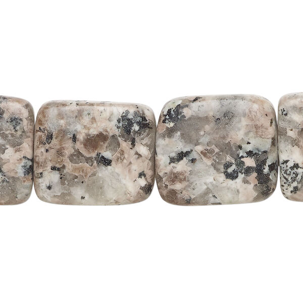 Pink sesame jasper 1pkg1, puffed rectangle bead natural, 15 inch 16x13mm-21x17mm image number 0