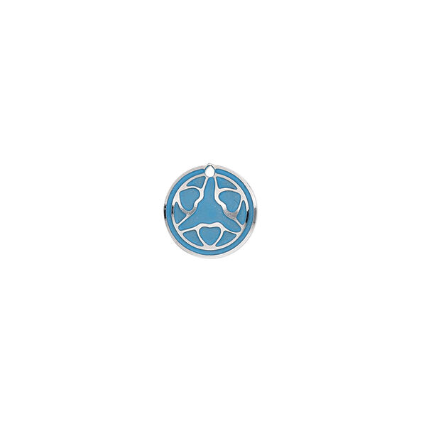 Drop, stainless steel, blue patina, 10mm single-sided domed round with heart design. Sold per pkg of 8. image number 0