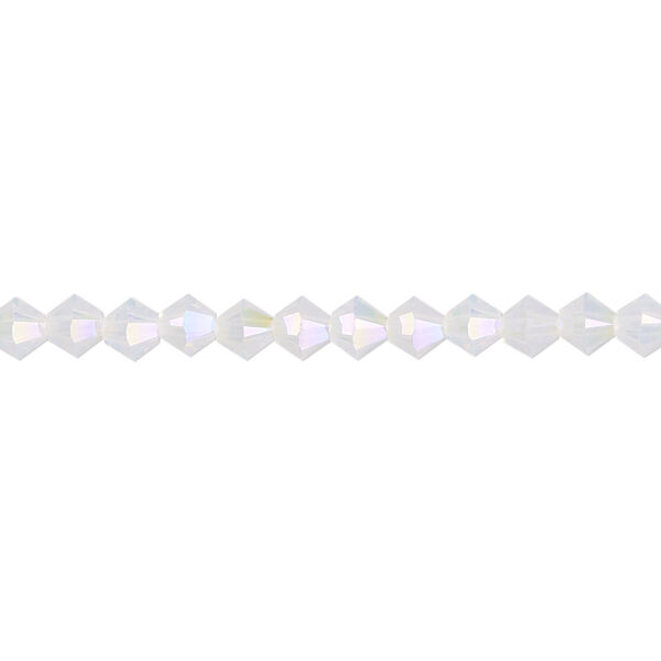 Bead 48pk white opal shimmer 2X, Crystal Passions® 4mm bicone 5328 image number 0