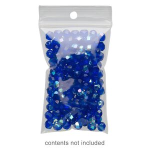 Bag, Tite-Lip™, plastic, clear, 2x3-inch top zip with hole. Sold per pkg of 100.