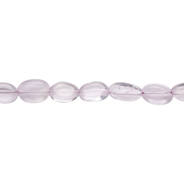 Lavender amethyst 1pkg1, hand-cut flat oval bead natural 13 inch 7x5mm-10x6mm image number 0