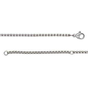 Chain 1pkg1 rolo, 2mm square / lobster claw clasp, stainless steel 18 & 20 inch