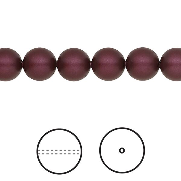 Pearl 50pk elderberry, Crystal Passions® 8mm round 5810 image number 0