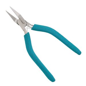Pliers, Wubbers®, wide flat-nose, stainless steel and rubber, turquoise green, 6.5 inches.