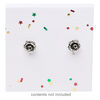 Earring card, paper, white with rainbow confetti, 2x2-inch square. Sold per pkg of 100. image number 3
