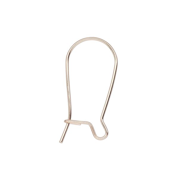 Ear wire 1pkg2 14Kt rose gold-filled, 21mm / open loop, 22 gauge 1 pair image number 0