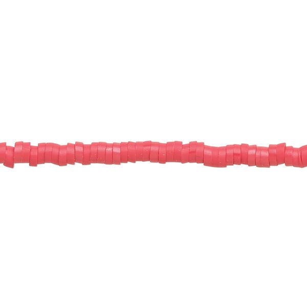 Bead, polymer clay, opaque red, 3x1mm heishi. Sold per pkg of (2) 15-1/2" to 16" strands. image number 0