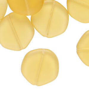 Bead, Czech pressed glass, matte transparent light orange, 19mm irregular flat round. Sold per 2-ounce pkg, approximately 25 beads.