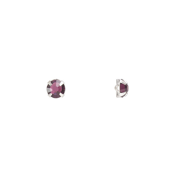 Bead 24pk rose montees amethyst silver plate, Preciosa Czech crystal 3.8-4mm round SS16 image number 0