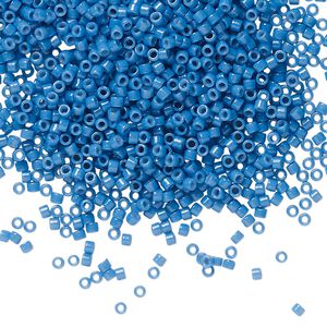 Seed bead, Delica®, glass, pkg/250g, #11 round, Duracoat® opaque outside dyed juniper (DB-2135).