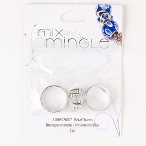 Ring, steel, pkg/2, silver finish, 7.5mm adjustable with a 6.5mm grip length setting.