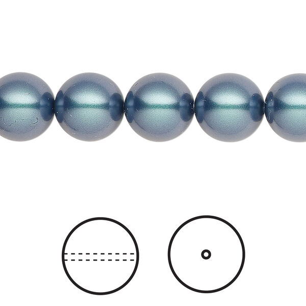 Pearl 25pk iridescent Tahitian look, Crystal Passions® 10mm round 5810 image number 0