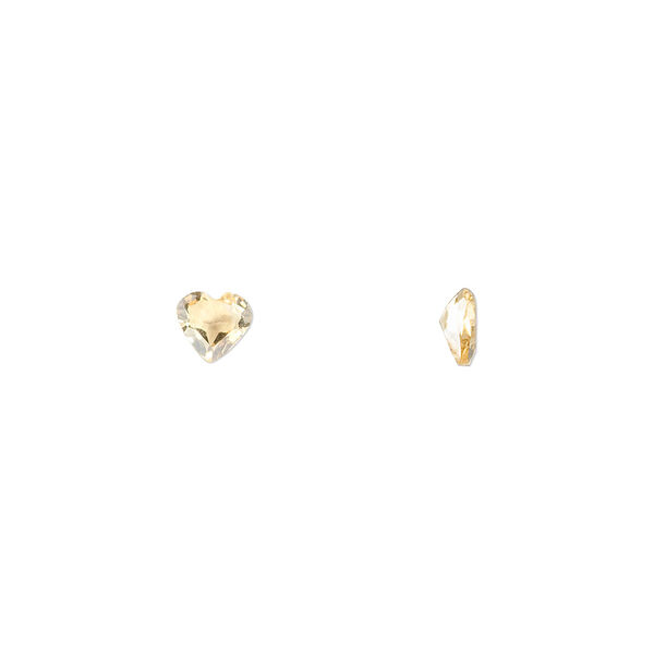 Gem, citrine (heated), 5x5mm faceted heart, A grade, Mohs hardness 7. Sold per pkg of 2. image number 0