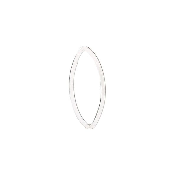 Drop, sterling silver, 20x10mm flat oval with no loops. Sold per pkg 10. image number 0