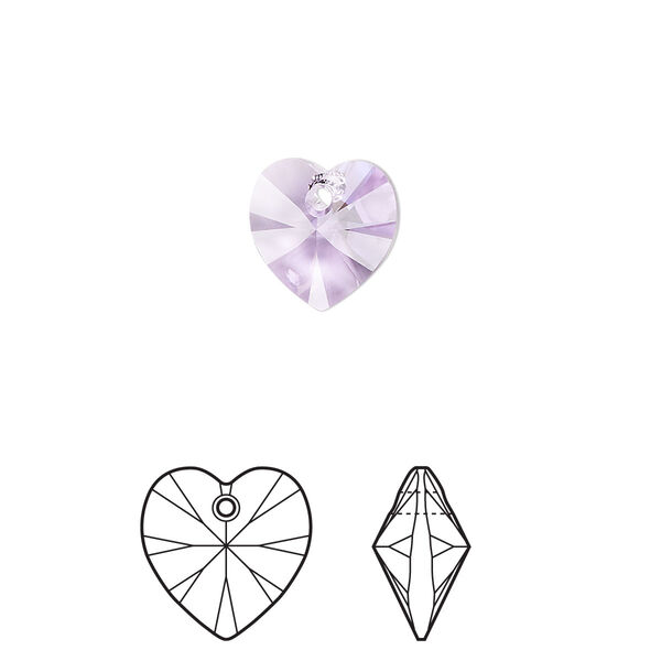 Drop 4pk violet, Crystal Passions® 10mm pendant heart 6228 image number 0