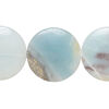 Flower amazonite 1pkg1, puffed flat round bead natural, 15 inch 22mm image number 0