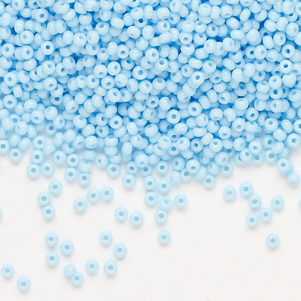 Seed bead, Preciosa Ornela Czech glass, pkg/500g, #11 rocaille, opaque light turquoise, (63000). image number 0