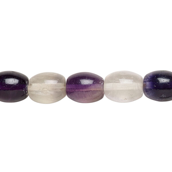 Rainbow fluorite 1pkg1, oval bead natural 15.5-16 inch 10x8mm image number 1