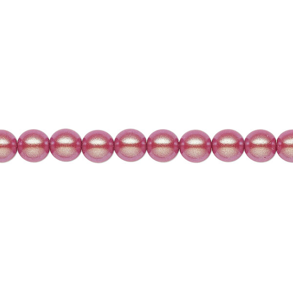 Pearl 50pk pearlescent red, Preciosa Czech crystal 5mm round image number 0