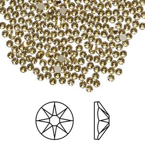 Flat back 1440pk dark jonquil foil back, Swarovski® 2.1-2.3mm round SS7 2058