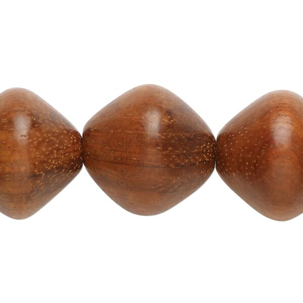Bead, bayong wood (waxed), 19x18mm bicone. Sold per 15-1/2" to 16" strand. image number 0