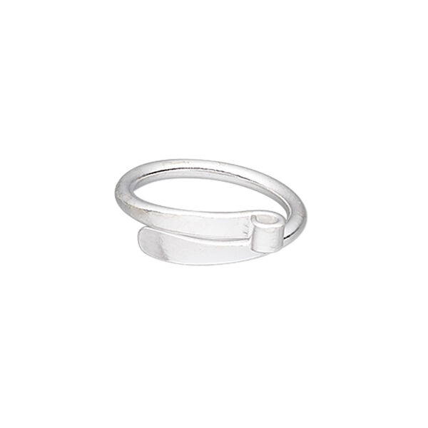 Ring, silver-plated copper, 6mm wide, adjustable. Sold individually. image number 0
