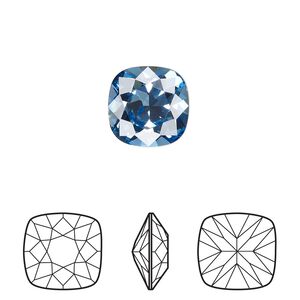Fancy stone 72pk ice blue foil back, Swarovski® ReCreated™ 12mm cushion 4470
