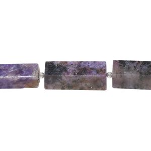 Charoite 1pkg10, 5-sided tube bead natural graduated 12x6mm-18x8mm