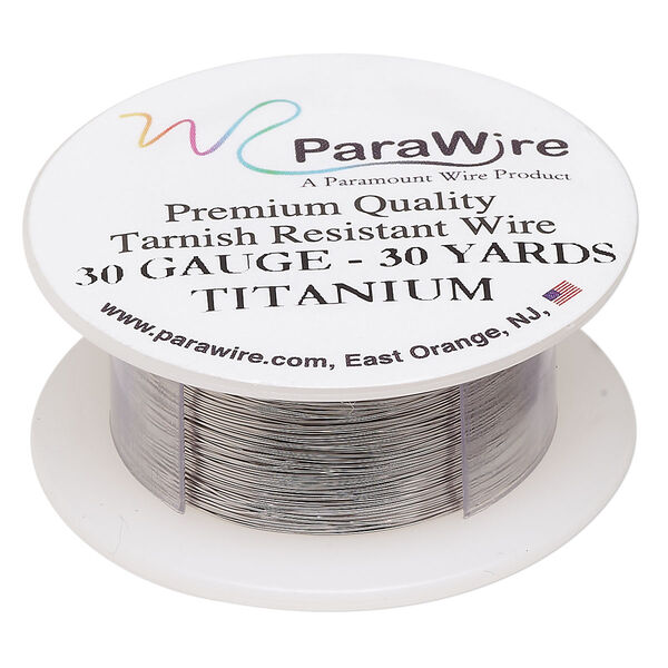 Wire, ParaWire™, titanium-finished copper, round, 30 gauge. Sold per 30-yard spool. image number 0